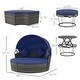 preview thumbnail 12 of 15, Outsunny 4pc Rattan Patio Furniture Set, Round Convertible Daybed or Sunbed, Adjustable Sun Canopy, Sectional Outdoor Sofa