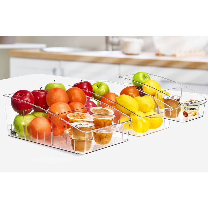 Sorbus Clear Organizing Bins on Wheels - 15.3 x 10.75 x 7.75