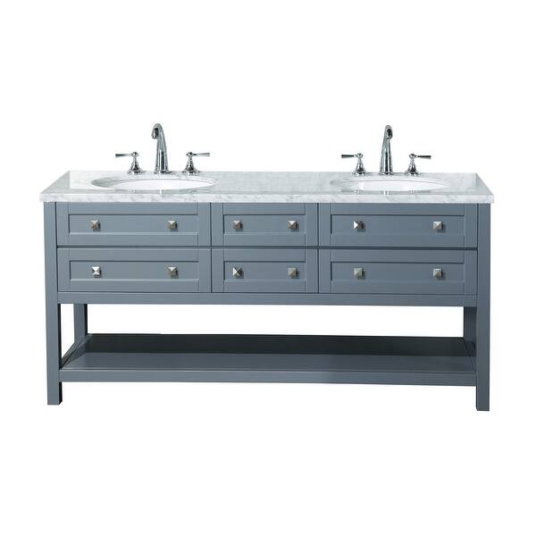 Shop Stufurhome Marla 72 Inch Grey Double Sink Bathroom Vanity No Mirror Overstock 31960209