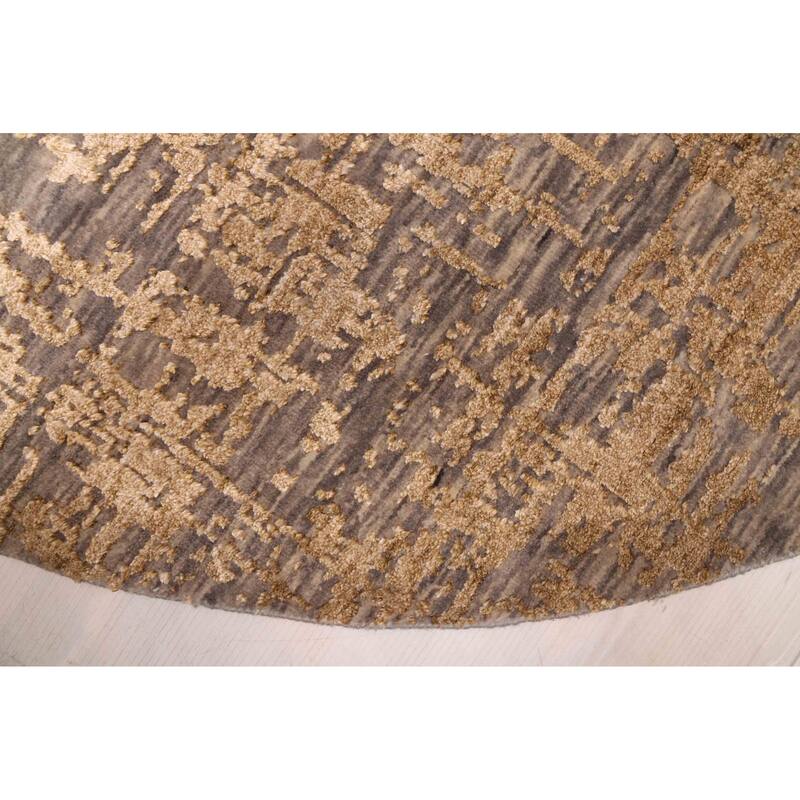 ECARPETGALLERY Hand-knotted Legacy Light Brown Silk, Wool Rug - 6'0 x 6'0