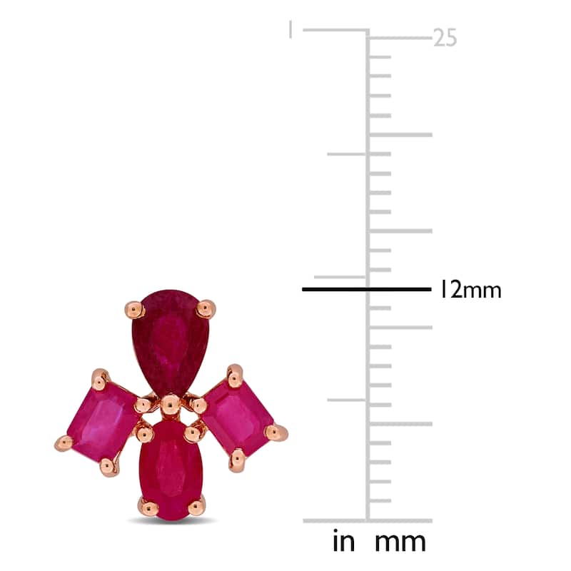 Miadora Multi-Gem Cluster Stud Earrings Sterling Silver