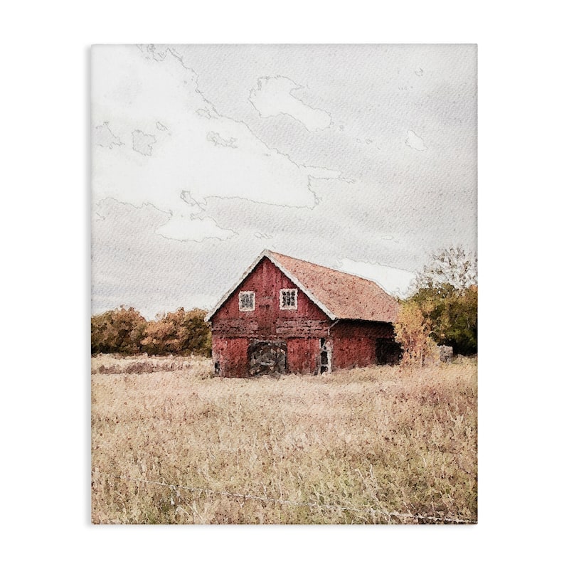 Stupell Red Barn Country Terrain Canvas Wall Art Design By Susan Ball - 24 x 30