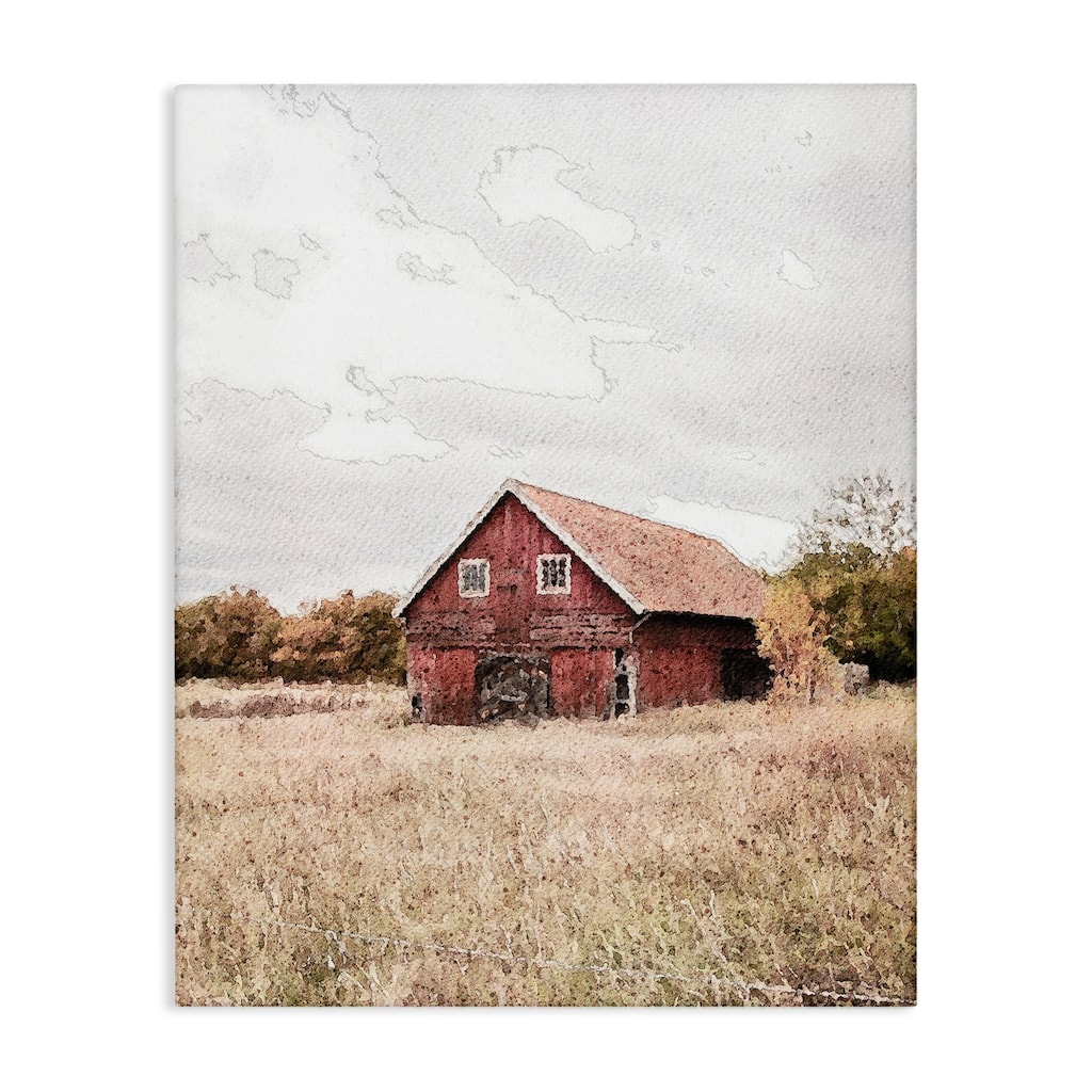 Stupell Red Barn Country Terrain Canvas Wall Art Design By Susan Ball