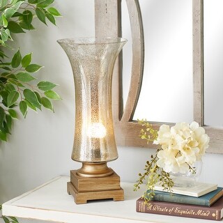 Gold Glass Glam Uplight (Set of 2) - 8 x 18
