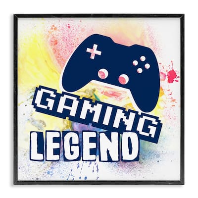 Stupell Gaming Legend Modern Splatter Framed Giclee Art Design By Marcus Prime