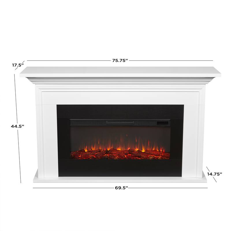 Cleo Landscape Electric Fireplace in White