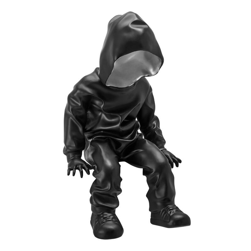 Cool Dude with Hoodie White & Chrome Resin Sculpture