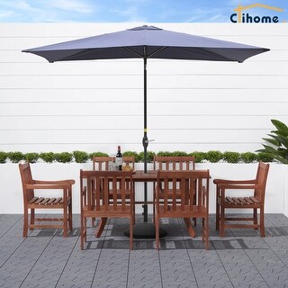 Clihome 10' x 6'5 Aluminum Rectangular Market Umbrella