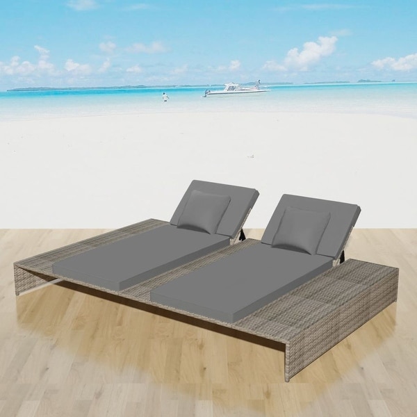 Double sun shop lounger rattan
