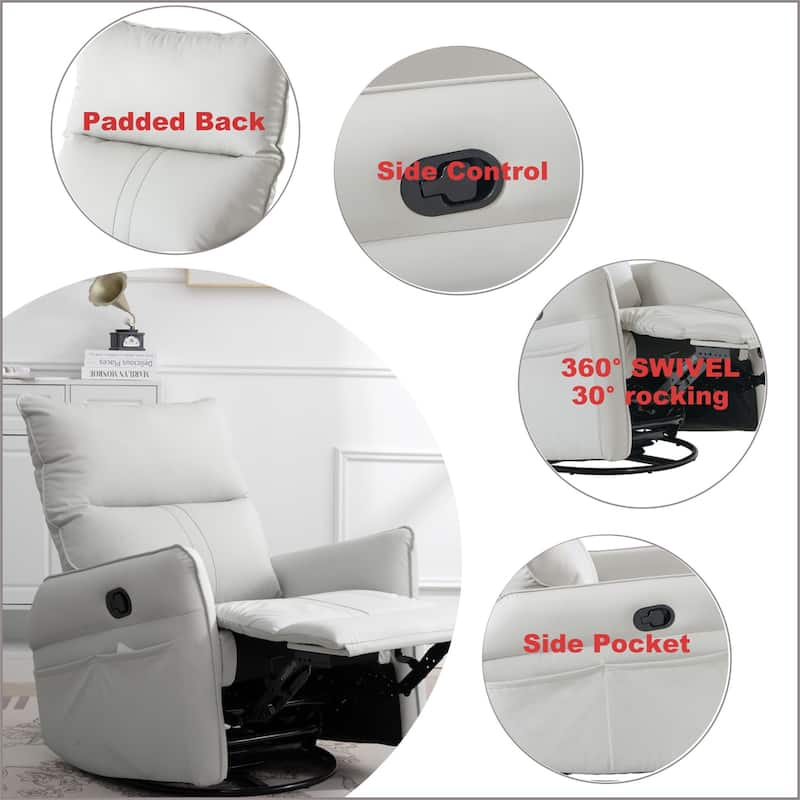 Modern Small Rocking Swivel Recliner Chair for Bedroom
