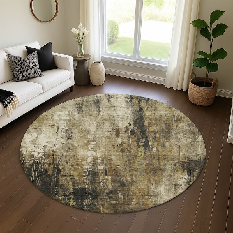 Premium Washable Super Soft Abstract Ombre Mayfield Rug - Beige - 8' x 8'