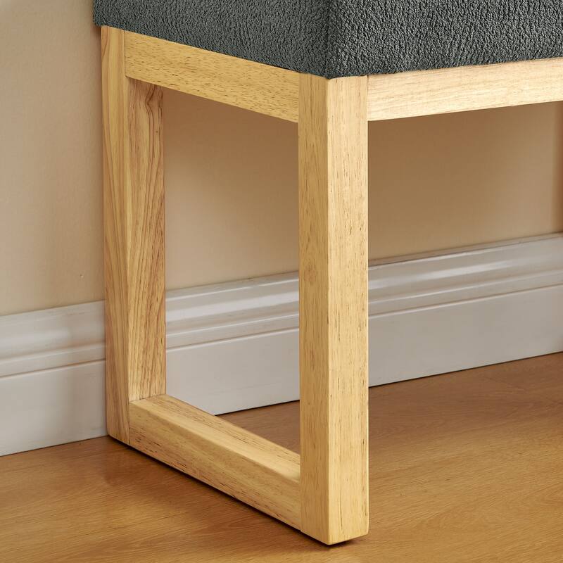 Rossetta Minimalist Wooden Frame Shoe-Changing Bench with Soft Foam-Filled Cushion - 25.5"*18.25"*14.5"