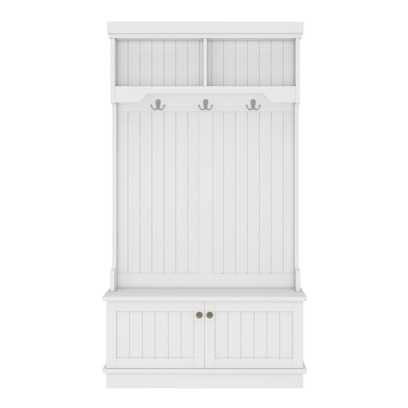 4-in-1 Hall Tree with Storage Bench and Coat Rack for Entryway