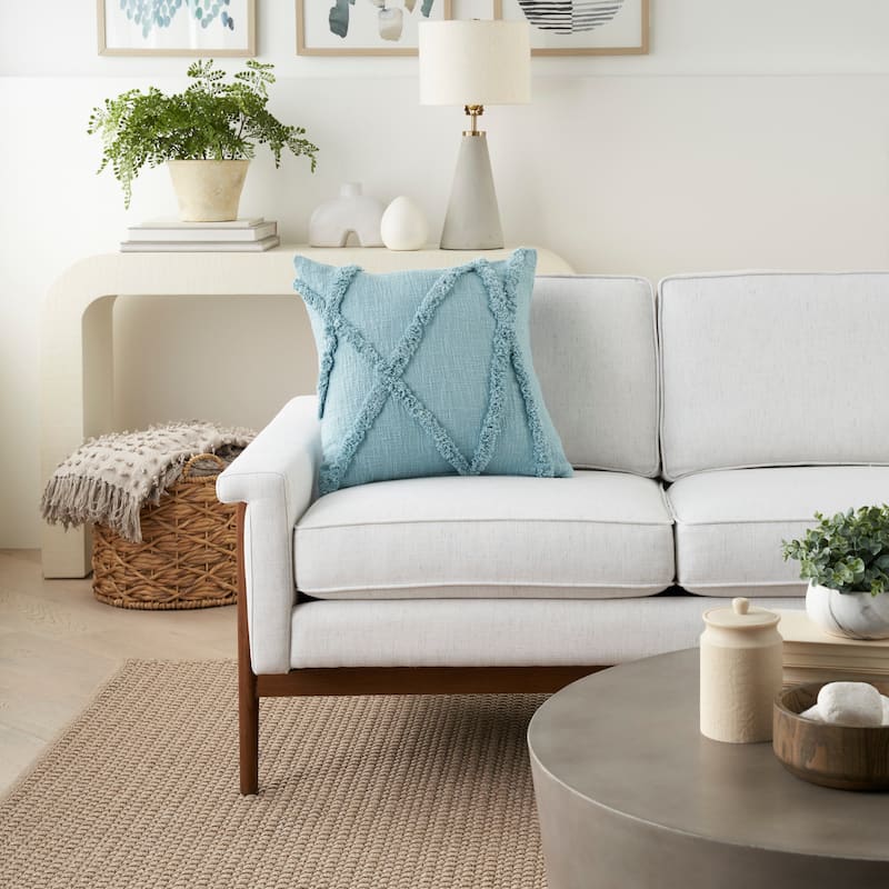 Mina Victory Distressed Diamond Boho Throw Pillow