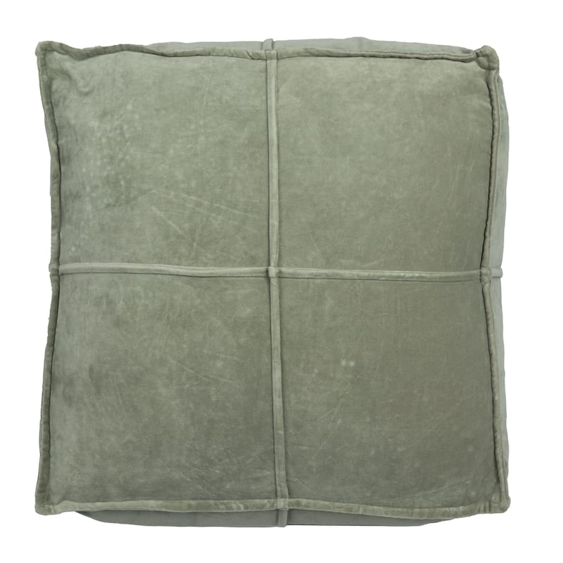 Square Cotton Velvet Pouf Seat