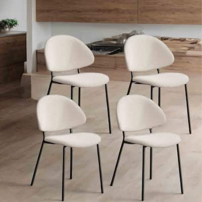 PU Leather Upholstered Dining Chairs with Curved Backrest (Set of 4 )