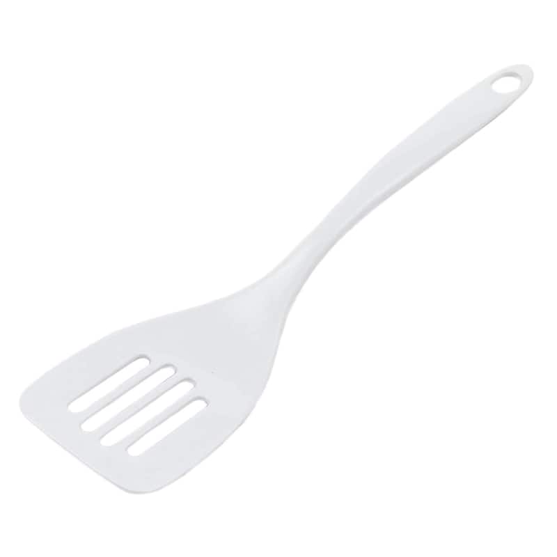 Chef Craft 11" Long Melamine Slotted Turner Spatula Kitchen Utensil - White - 3 Pack