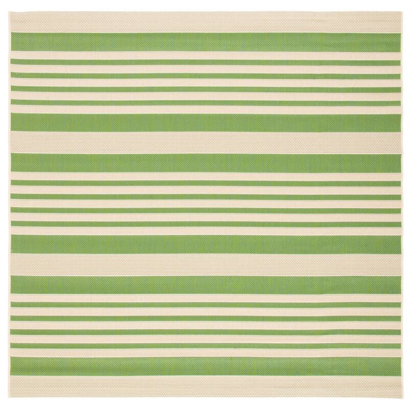 SAFAVIEH Courtyard Orsi Indoor/ Outdoor Waterproof Area Rug - 6'7" Square - Green/Beige