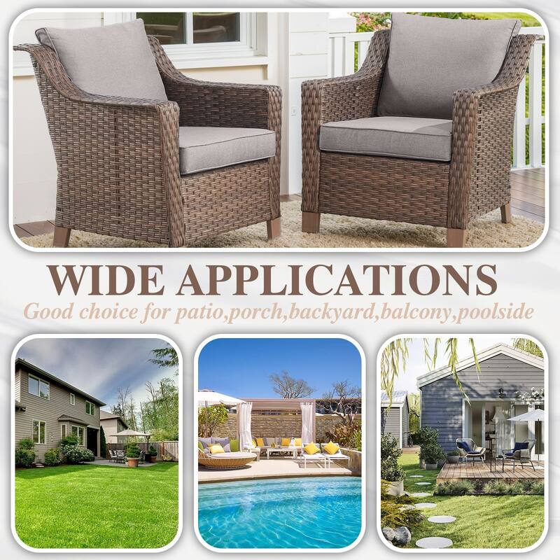Patio Wicker Chairs Set of 2 Patio Rattan Dining Chairs