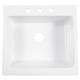 preview thumbnail 4 of 10, Parker Crisp White Fireclay 26" Single Bowl Quick-Fit Drop-In Farmhouse Apron Kitchen Sink (3 Holes) and Drain