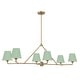 preview thumbnail 2 of 3, Xavier 6 Light Vibrant Gold and Green Chandelier - 46"W x 14.75"H x 18"D