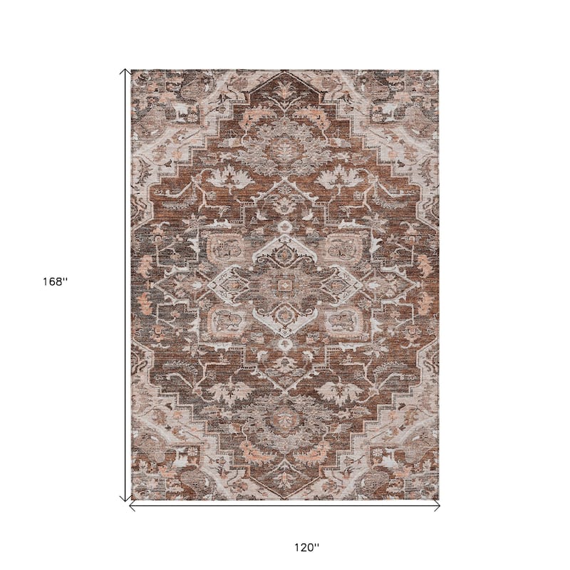 HomeRoots Oriental Traditional Rectangle Outdoor Rug
