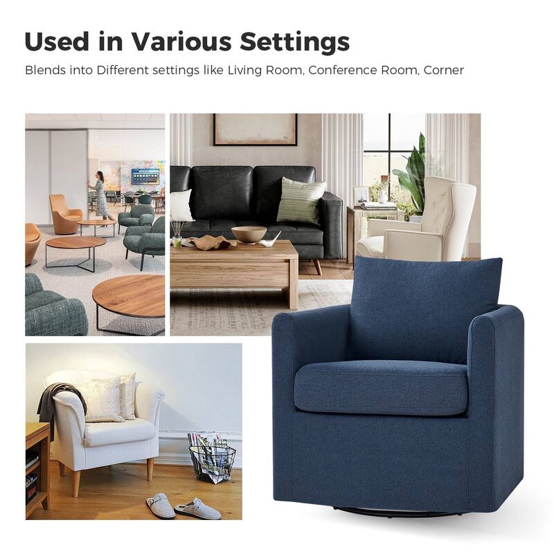 Erkenbald Modern 360-Degree Swivel Chair with Removable Slipcover Set of 2 by HULALA HOME