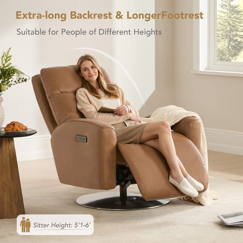 Mateo Dual Motor Power Swivel Recliner Lounge Chair