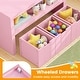 preview thumbnail 9 of 30, 3-Drawer Storage Cabinet with Slide-Out Drawers and Wheels for Multi-Functional Home Organizer - 40" x 13" x 24.5" (L x W x H)