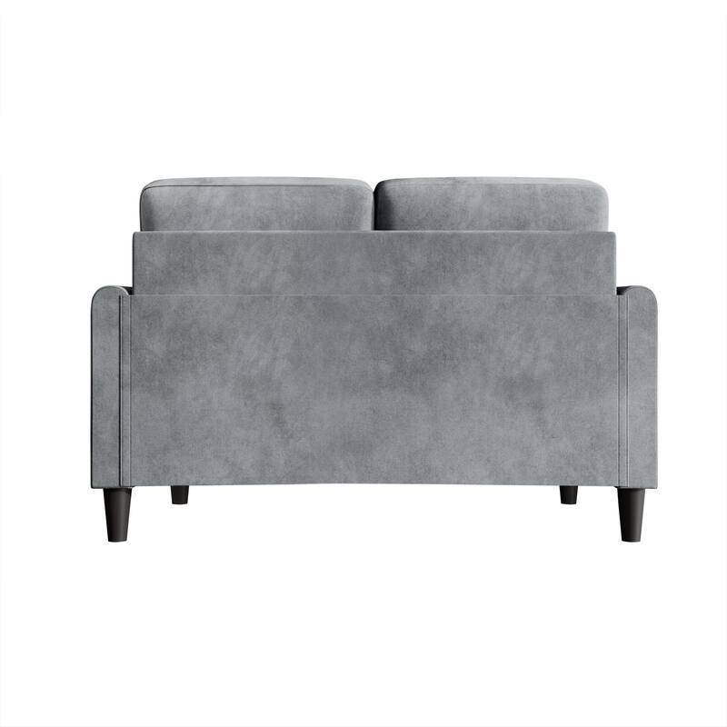 Clayfell Goliad Velvet Arm Loveseat with Pocket Spring, Soft Cushions, Clean Lines Design
