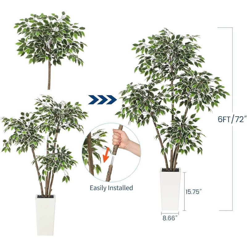 Artificial Faux Floor Plant, Ficus Tree for Home Decor
