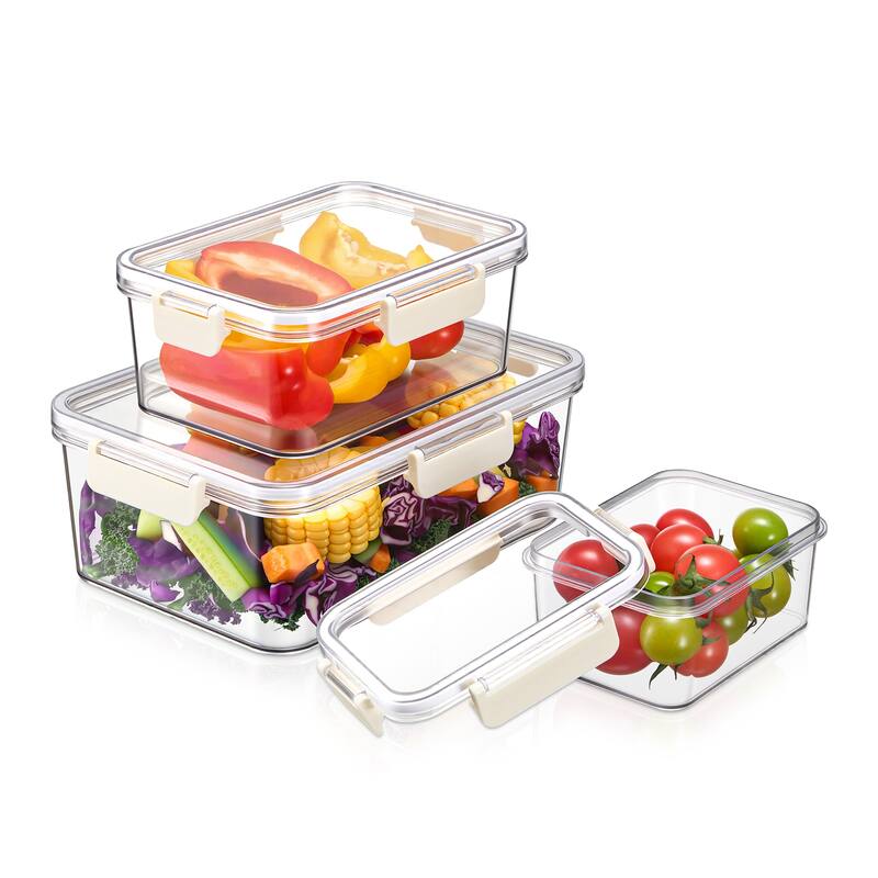 Sorbus BPA-Free Food Storage Container Set, Stackable & Nestable Plastic Containers with Snap-On Lids
