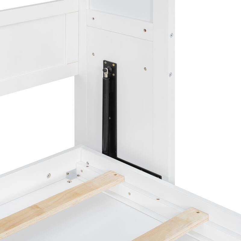 Queen Size Murphy Bed Wood Wall Bed Folding Bed with Storage Shelves