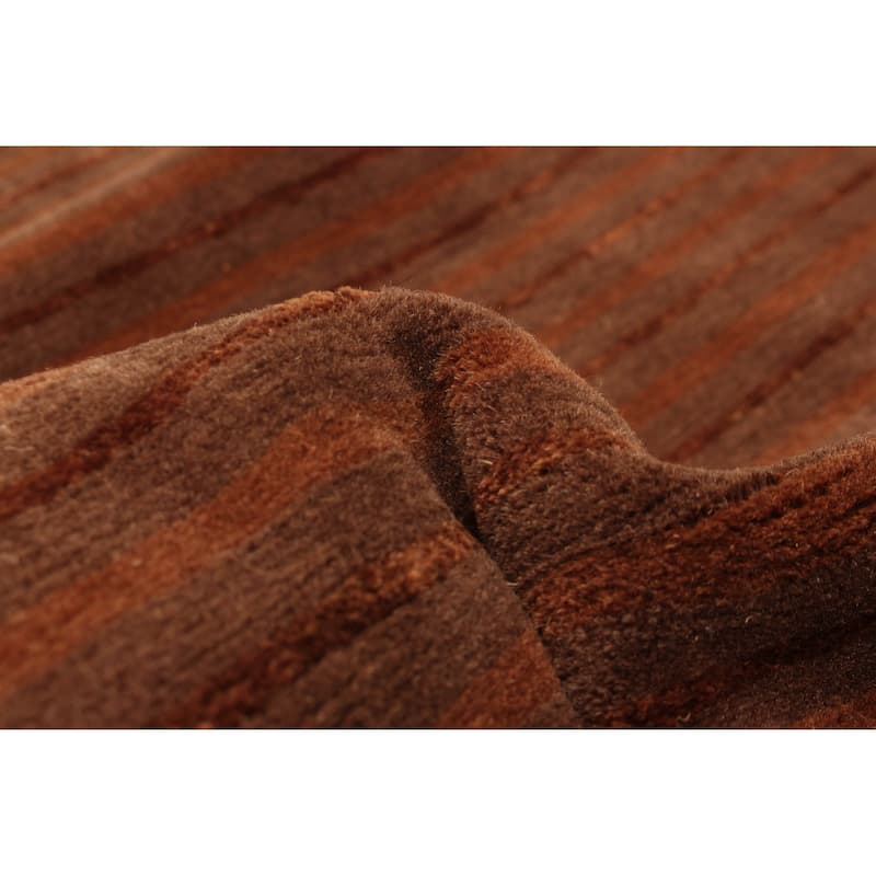 ECARPETGALLERY Hand-knotted Opulence Brown Wool Rug - 3'2 x 11'6