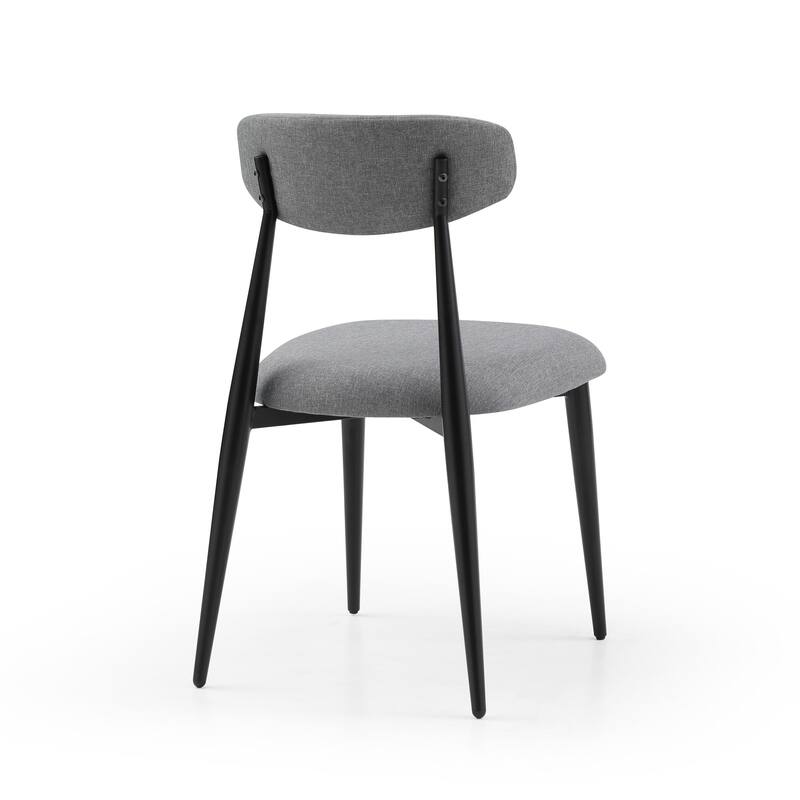Set of 2 Dining Chairs with Upholstered and Metal Frame