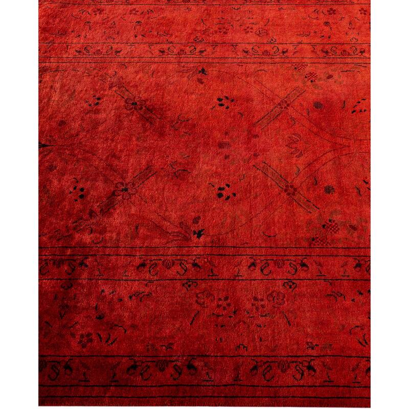 Overdyed One-of-a-Kind Hand-Knotted Area Rug - Orange - 3' 3" x 5' 4"