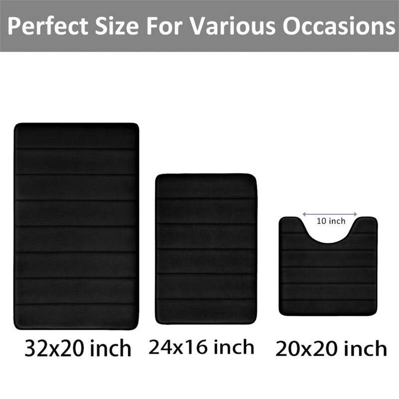 Bathroom Rugs Set Memory Foam
