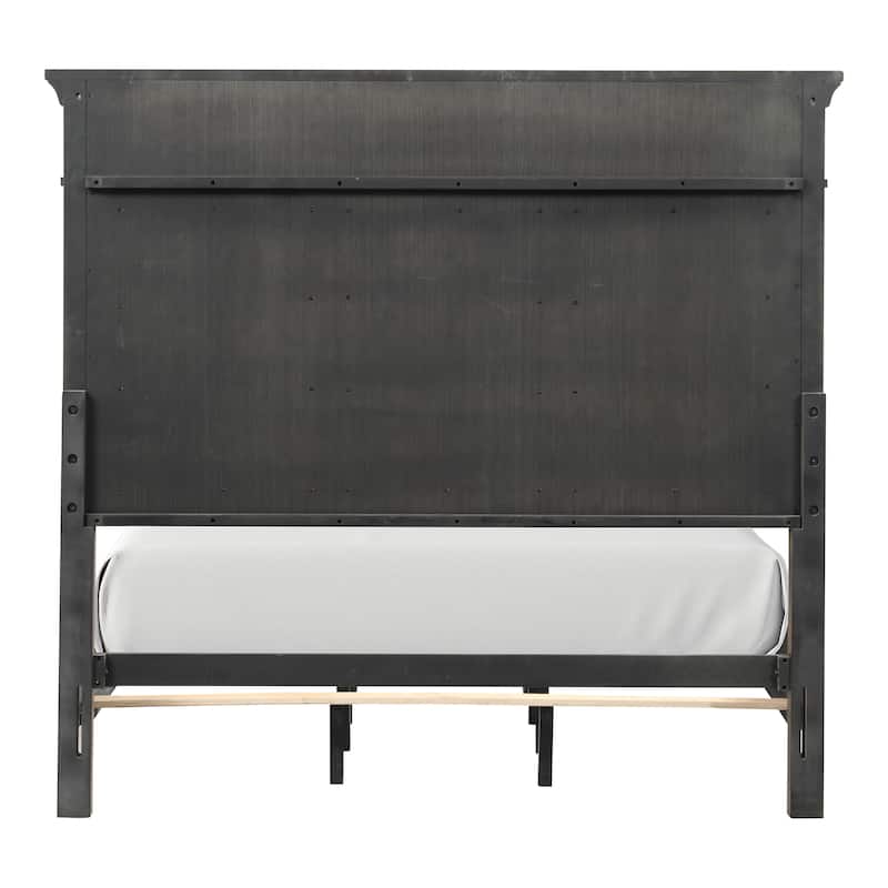Furniture of America Quinlan Traditional Dark Walnut Wood Panel Bed