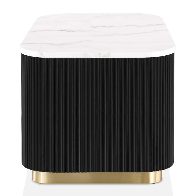 Furniture of America Torin Modern Genuine Marble Top Square End Table