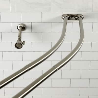 Kingston Brass Edenscape Adjustable 60-72 in. Double Curved Shower Curtain Rod