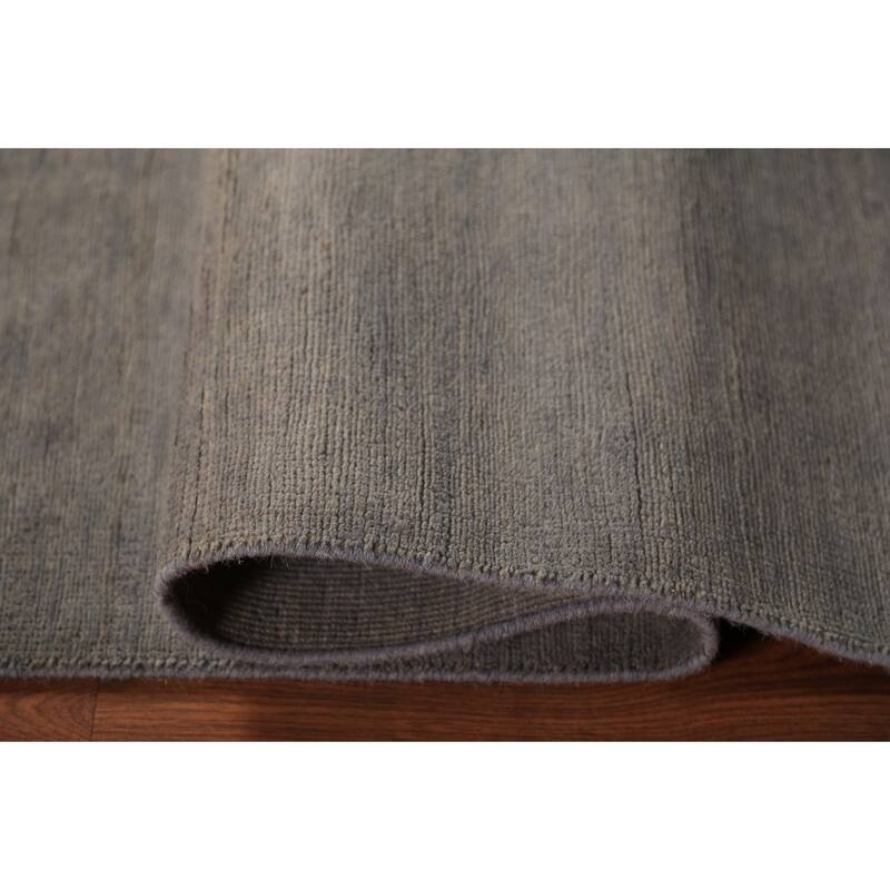 Gray Gabbeh Oriental Runner Rug Hand-Knotted Wool Carpet - 2'8" x 9'1"