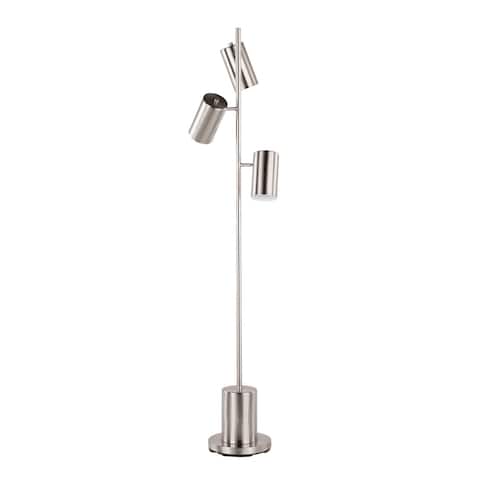 Silver Orchid Dresser Brushed Stainless Steel Floor Lamp