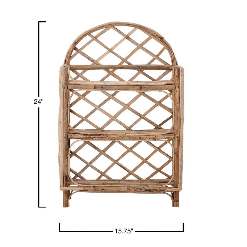 Rattan Wall Shelf with 3 Shelves