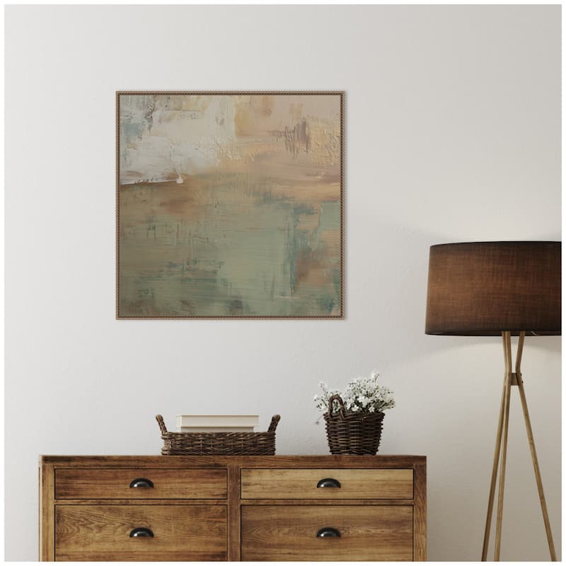 Kate and Laurel Sage Horizon No. 1 by Amy Lighthall Framed Canvas Wall Art Print