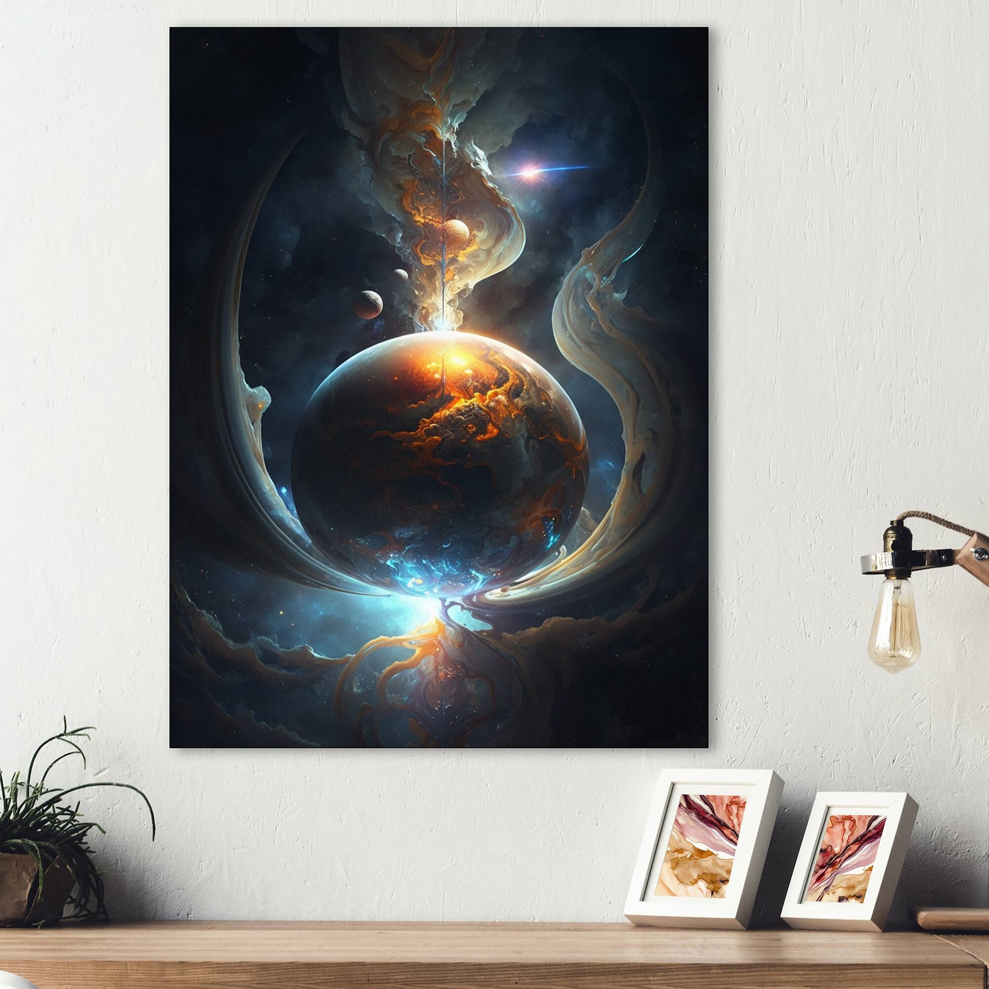Designart 'Deep Space Fusion IV' Outer Space Canvas Wall Art