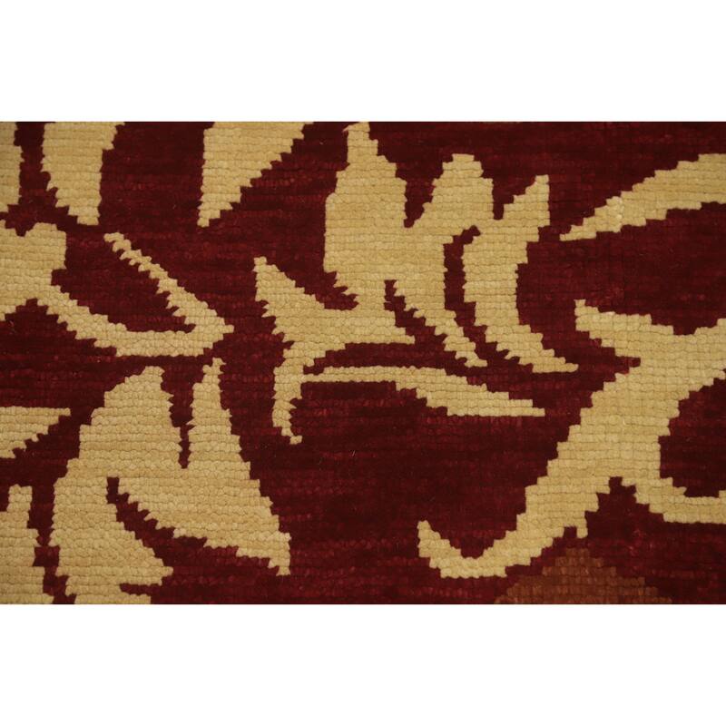 Red Floral Indian Area Rug 7x10 - 10' 1'' X 6' 6''