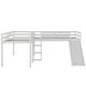 preview thumbnail 6 of 16, Solid Pine Wood Twin Size L-Shaped Loft Bed with Ladders and Slide