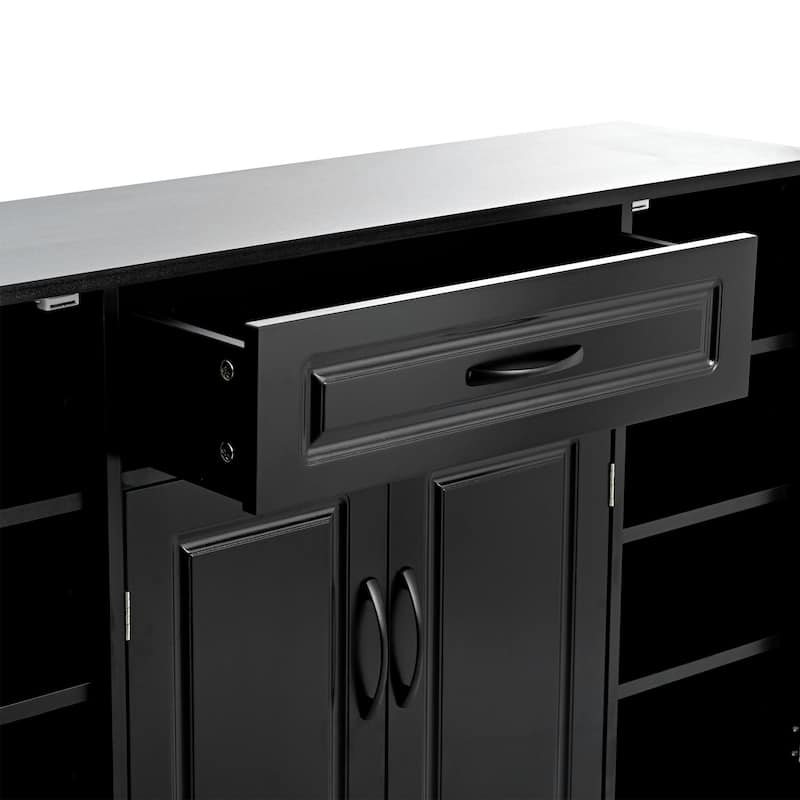 47 Inch Particle Board Modern Shoe Cabinet with Adjustable Shelves and Doors - 47" x 39" in.