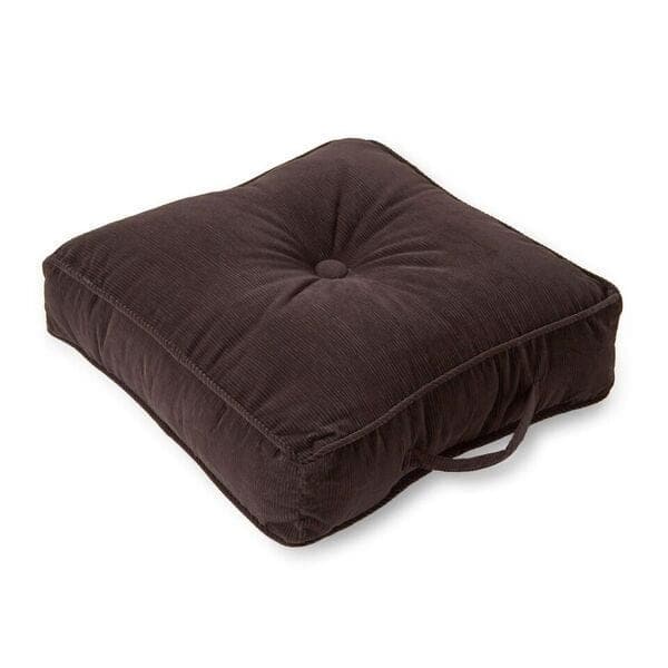Omaha Corduroy Microfiber 21-inch Square Floor Pillow in Charcoal