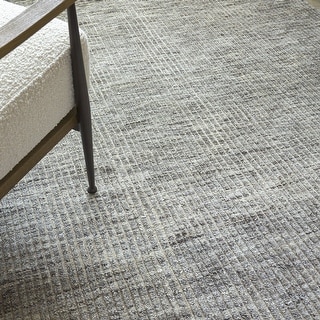 EXQUISITE RUGS Crescent Hand-knotted New Zealand Wool Grey Area Rug ...